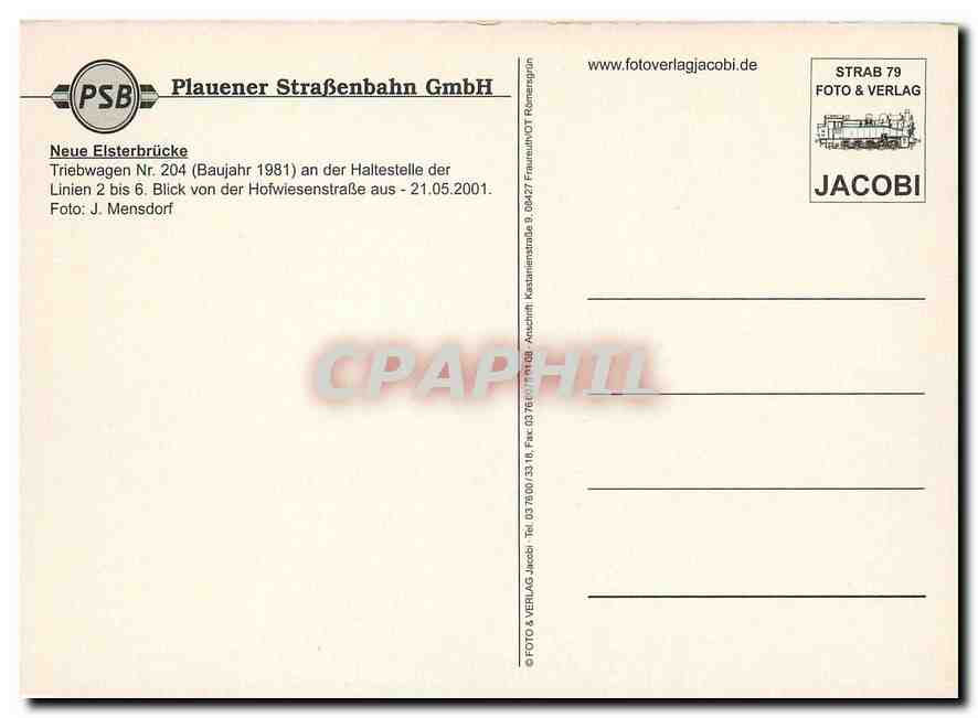CPM Neue Elsterbrucke Triebwagen — Rückseite
