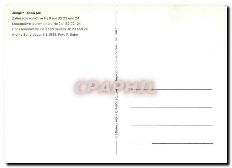 CPM Jngfraubahn  — Verso