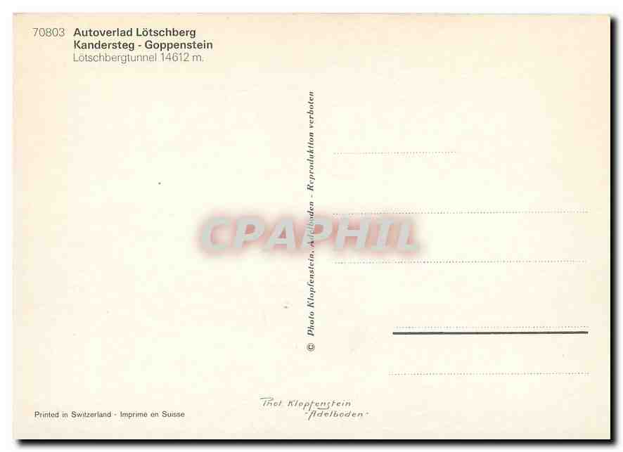 CPM Autoverlad Lotschberg  — Rückseite