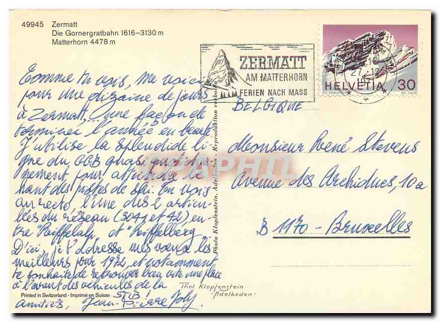 CPM Zermatt  — Rückseite