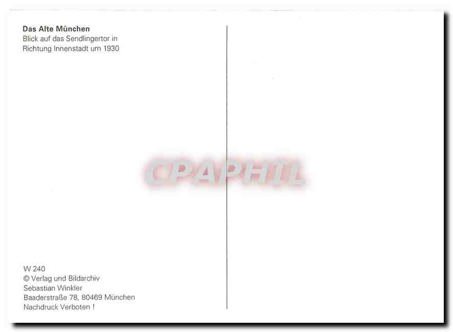 CPM Das Alte Munchen  — Verso