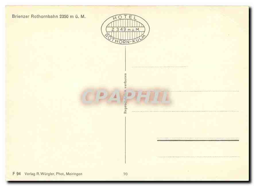 CPM Brienzer Rothornbahn  — Rückseite