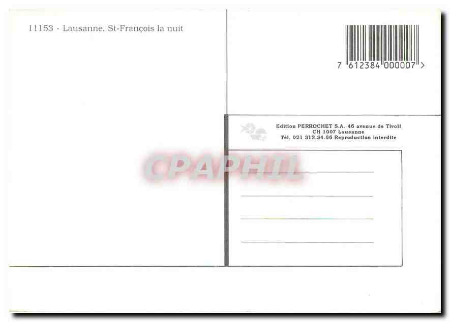 CPM Lausanne St Francois  — Verso