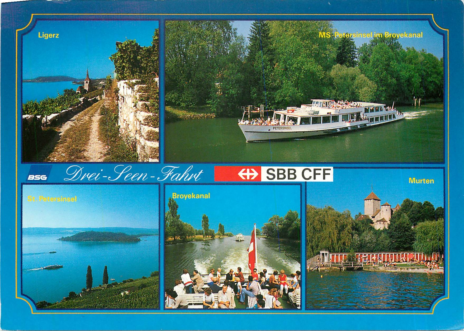 CPM Drei Seen Fahrt Ligerz St Petersinsel Murten Broyekanal