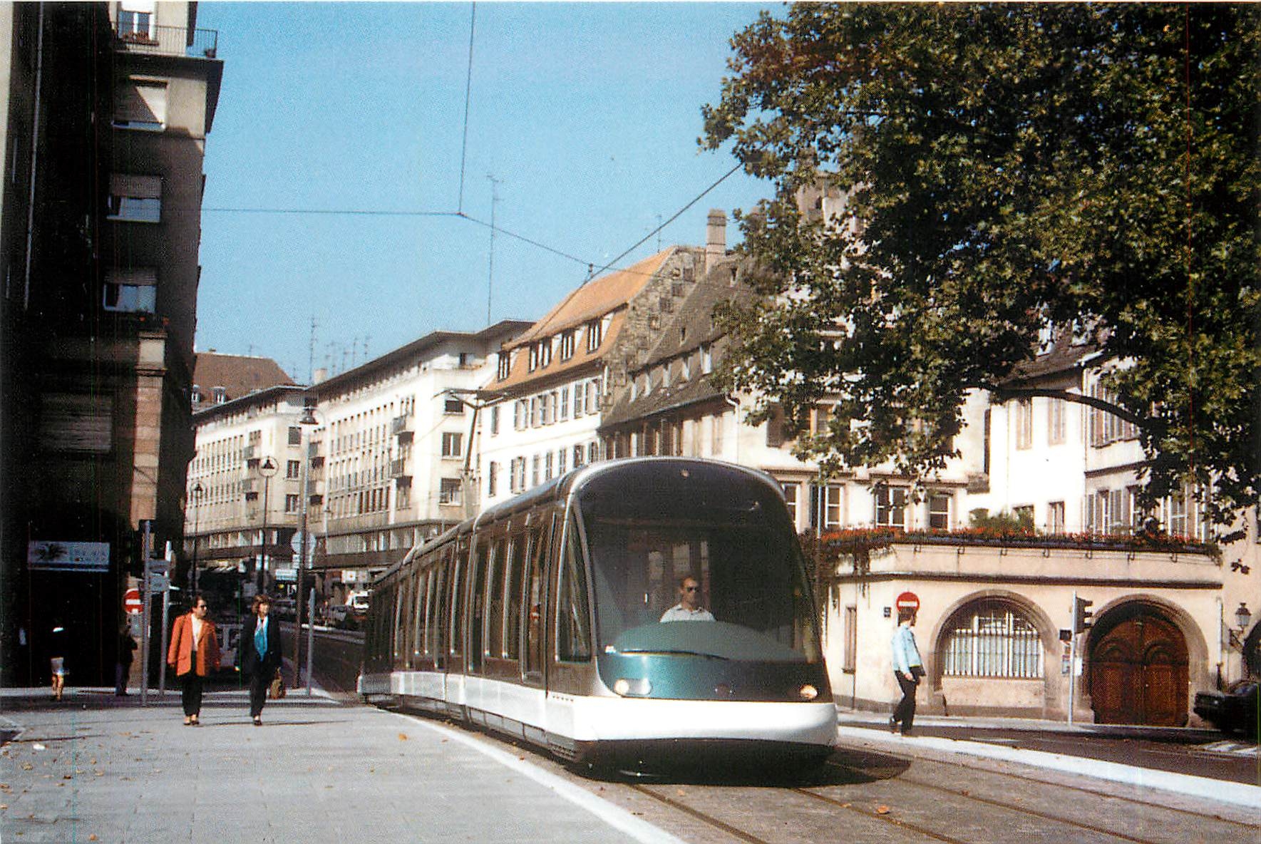 CPM Strasbourg British Built ABB Tram crosses Pont St Nicolas 
