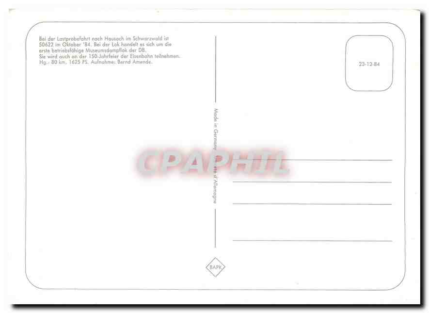 CPM Train — Verso