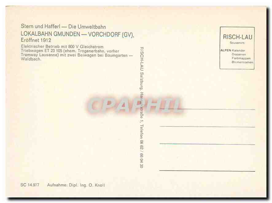 CPM Lokalbahn Gmunden  — Verso