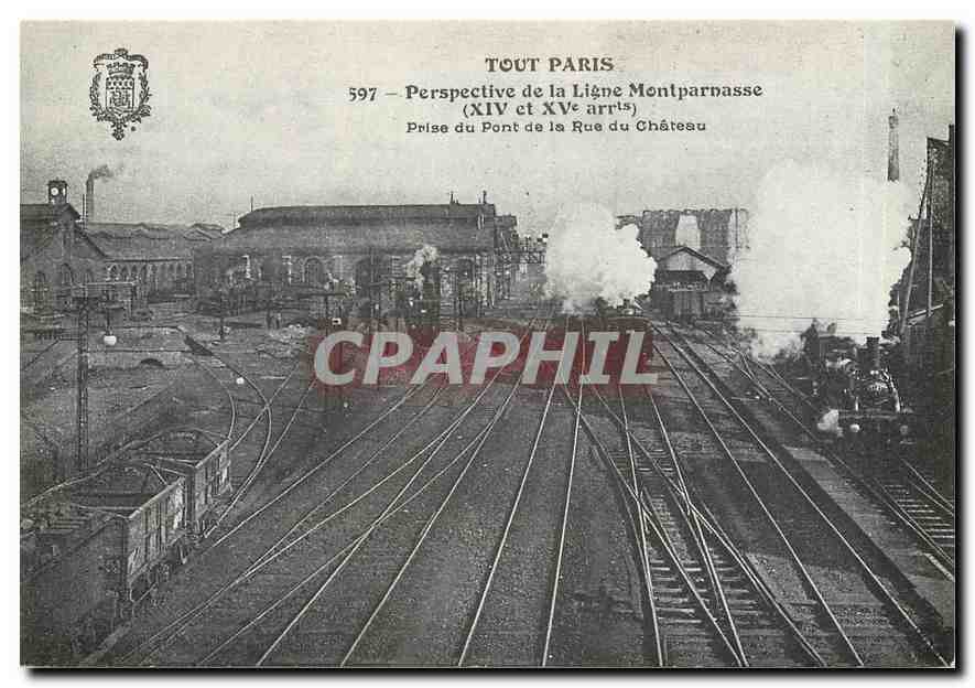 CPM Tout Paris Perspective de la Ligne Montparnasse Prise du pont de la rue du Château