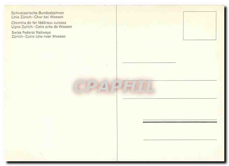 CPM Swiss Federal Railways Ligne Zurich Coire pres de Weesen — Rückseite