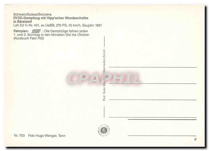 CPM DVZO Suisse — Verso