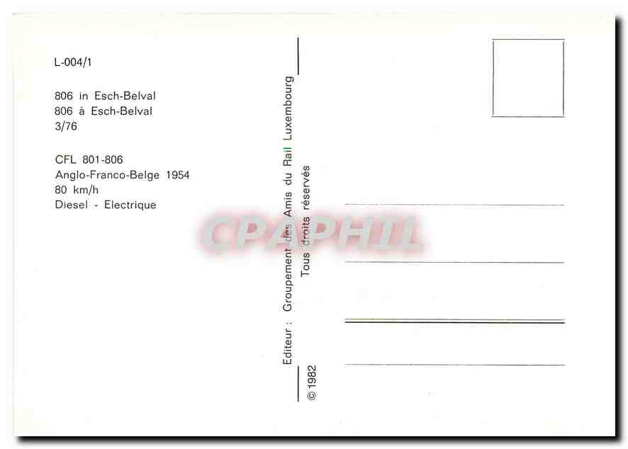 CPM 806 a Esck Belval — Verso