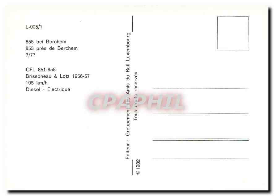 CPM 855 pres de Berchem — Rückseite