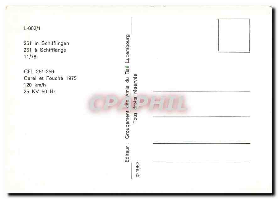 CPM 251 a Schifflange — Rückseite