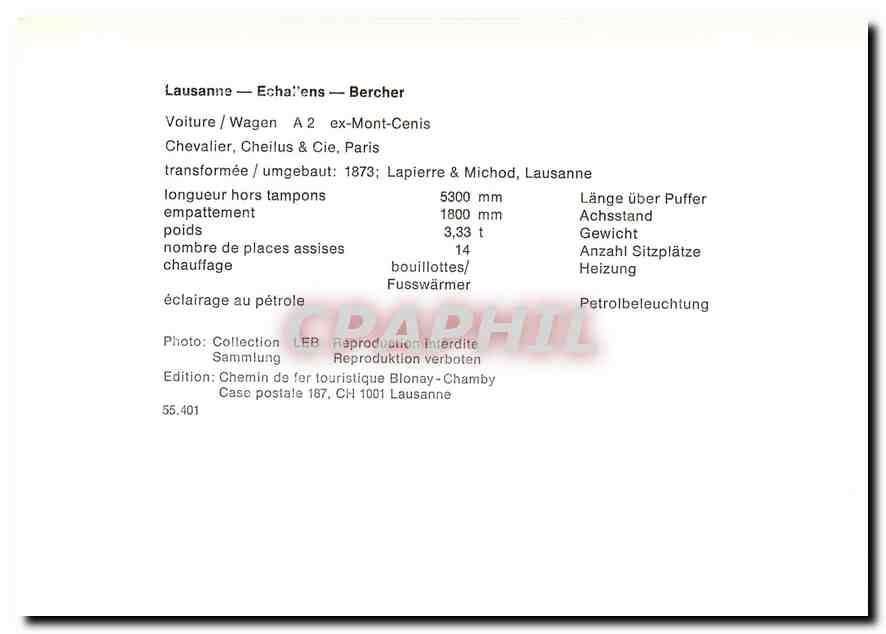 CPM Lausanne Echallens Bercher  — Rückseite