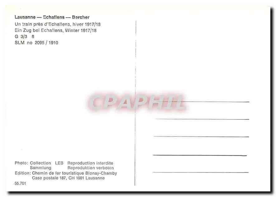 CPM Lausanne Echallens Bercher  — Rückseite