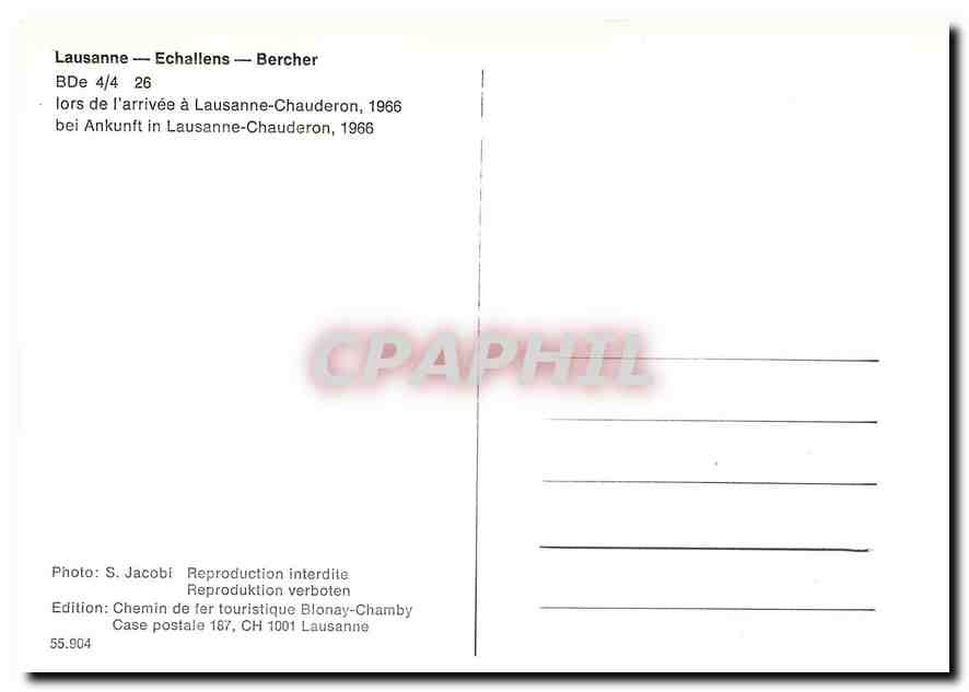 CPM Lausanne Echallens Bercher  — Rückseite