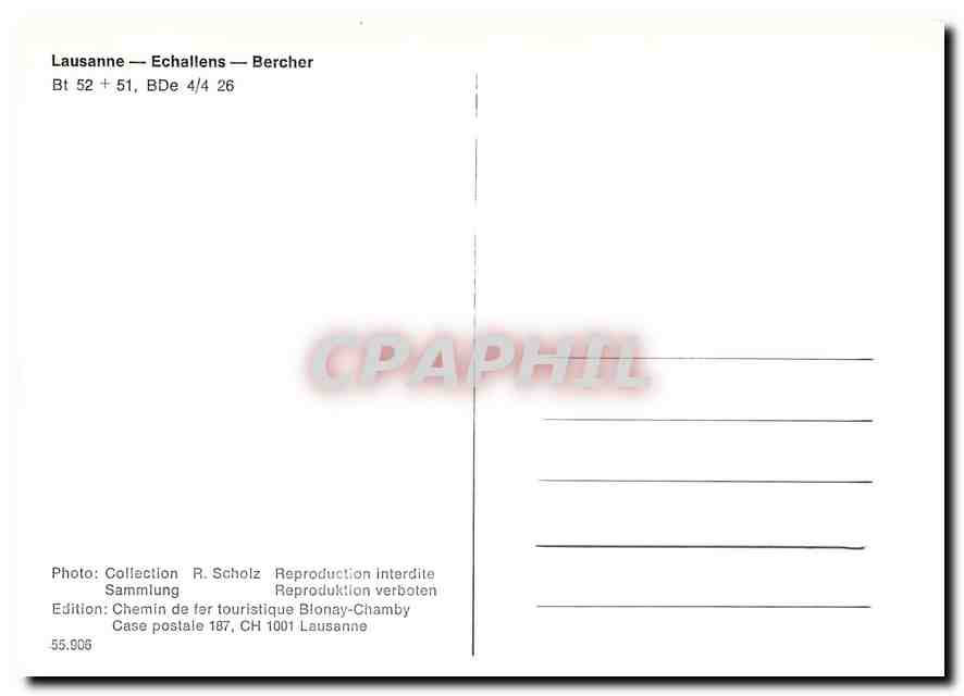 CPM Lausanne Echallens Bercher  — Rückseite