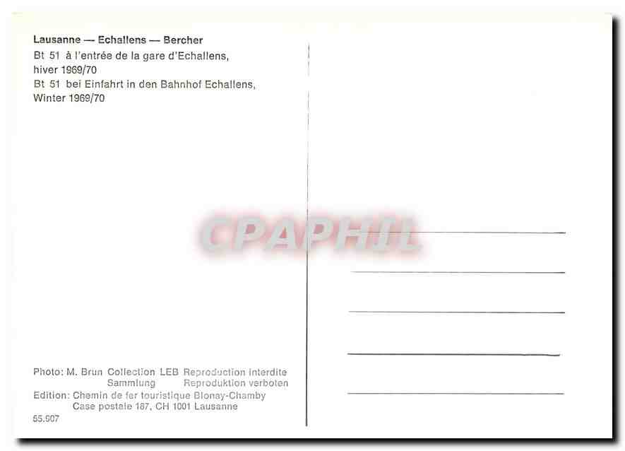 CPM Lausanne Echallens Bercher  — Rückseite