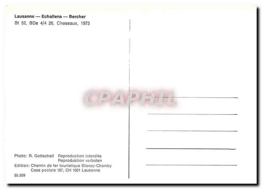 CPM Lausanne Echallens Bercher  — Verso