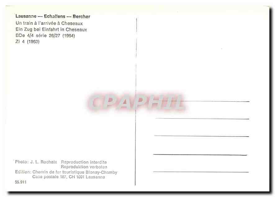 CPM Lausanne Echallens Bercher  — Rückseite