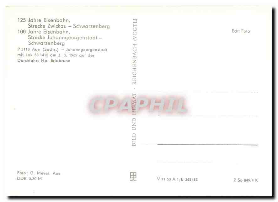 CPM Jahre Eisenbahn P 3118 — Rückseite