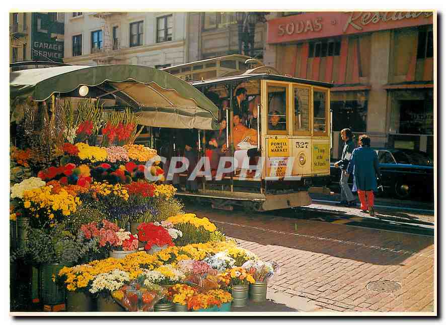 CPM Colorful flowerstand on Powell Streeet San Francisco 