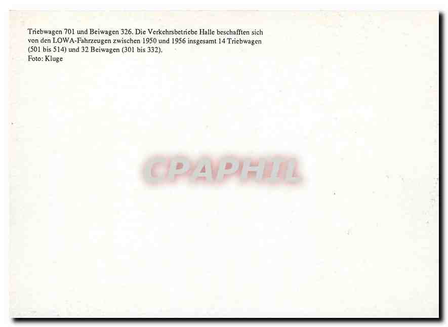 CPM Triebwagen 701 une Beiwagen 326  — Back