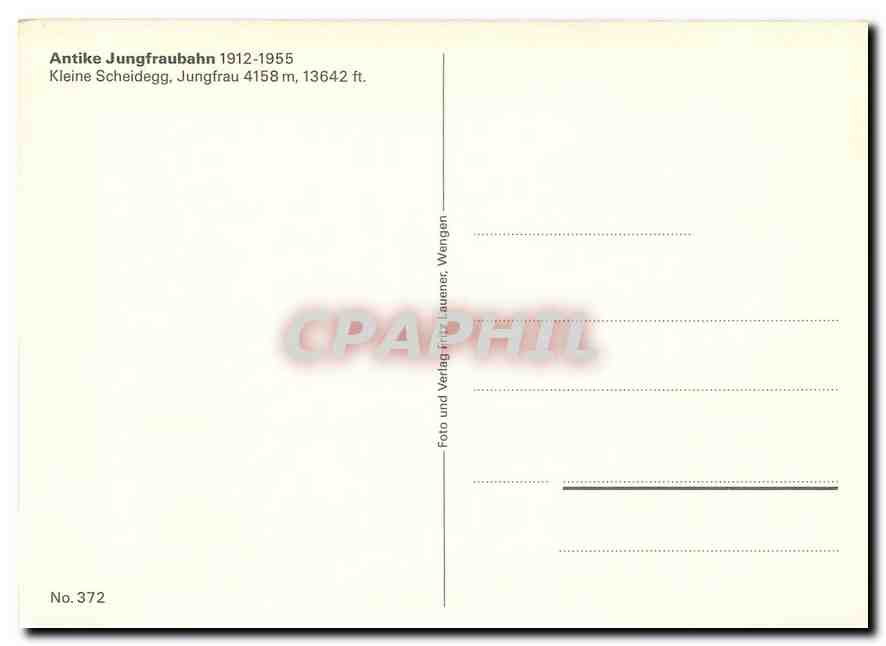 CPM Jungfraubahn Jungfrau — Back