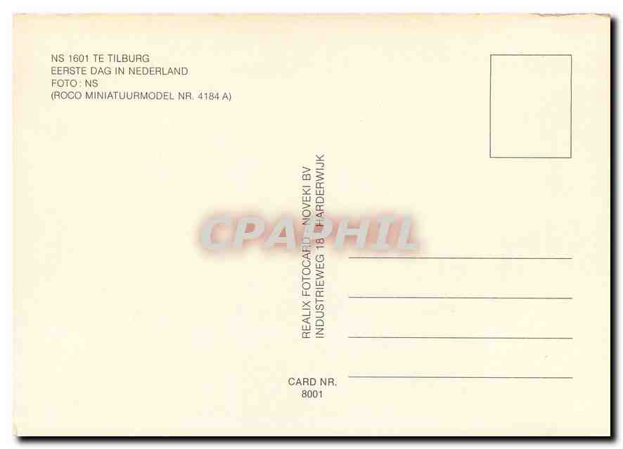CPM NS 1601 Te Tilburg — Verso