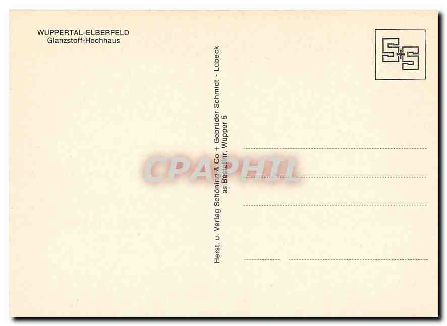 CPM Wuppertal Elberfeld Glanzstoff Hochbaus — Rückseite