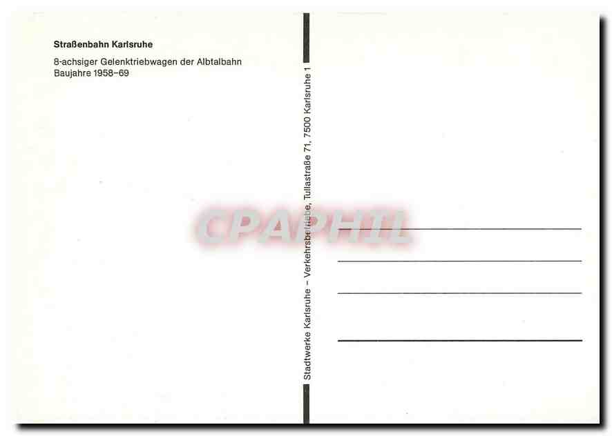 CPM Strasenbahn Karlsruhe  — Verso