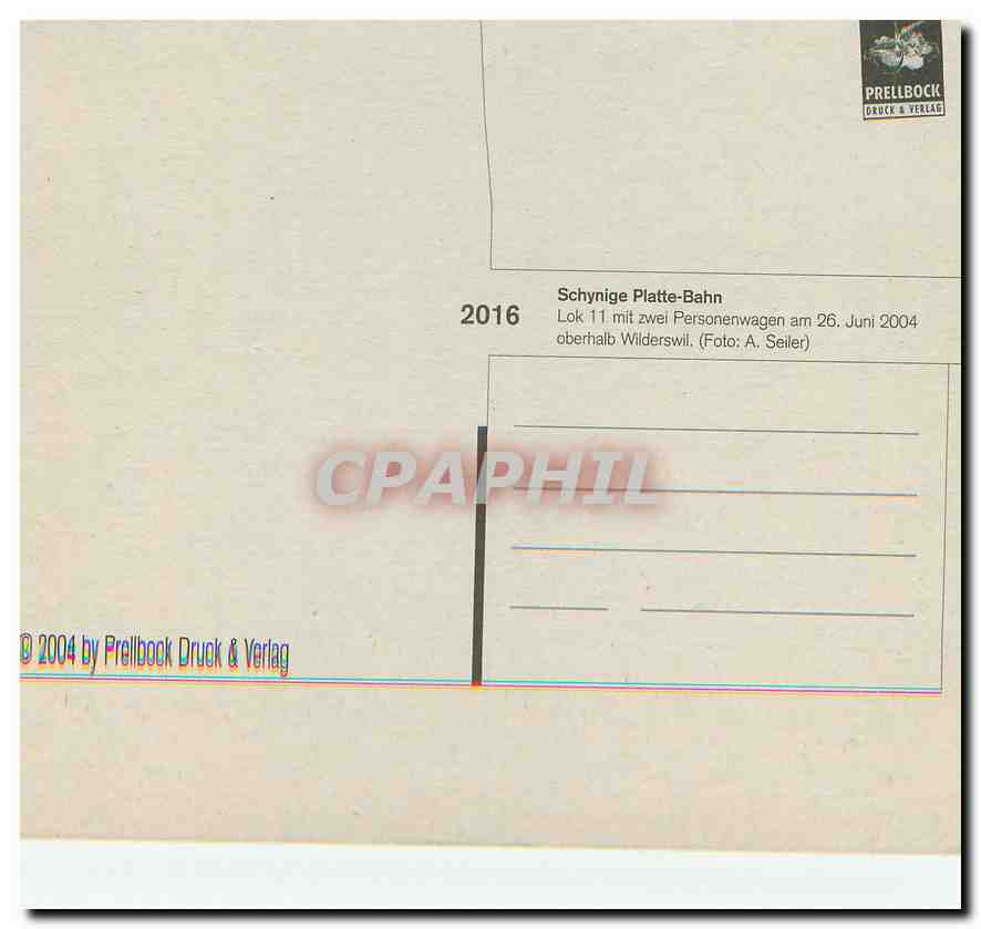 CPM Schynige Platte Bahn  — Verso