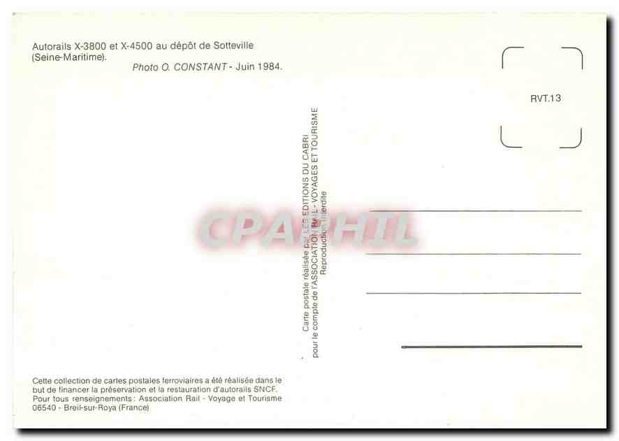 CPM Autorails X 3800 et X 4500 au depot de Sotteville  — Rückseite