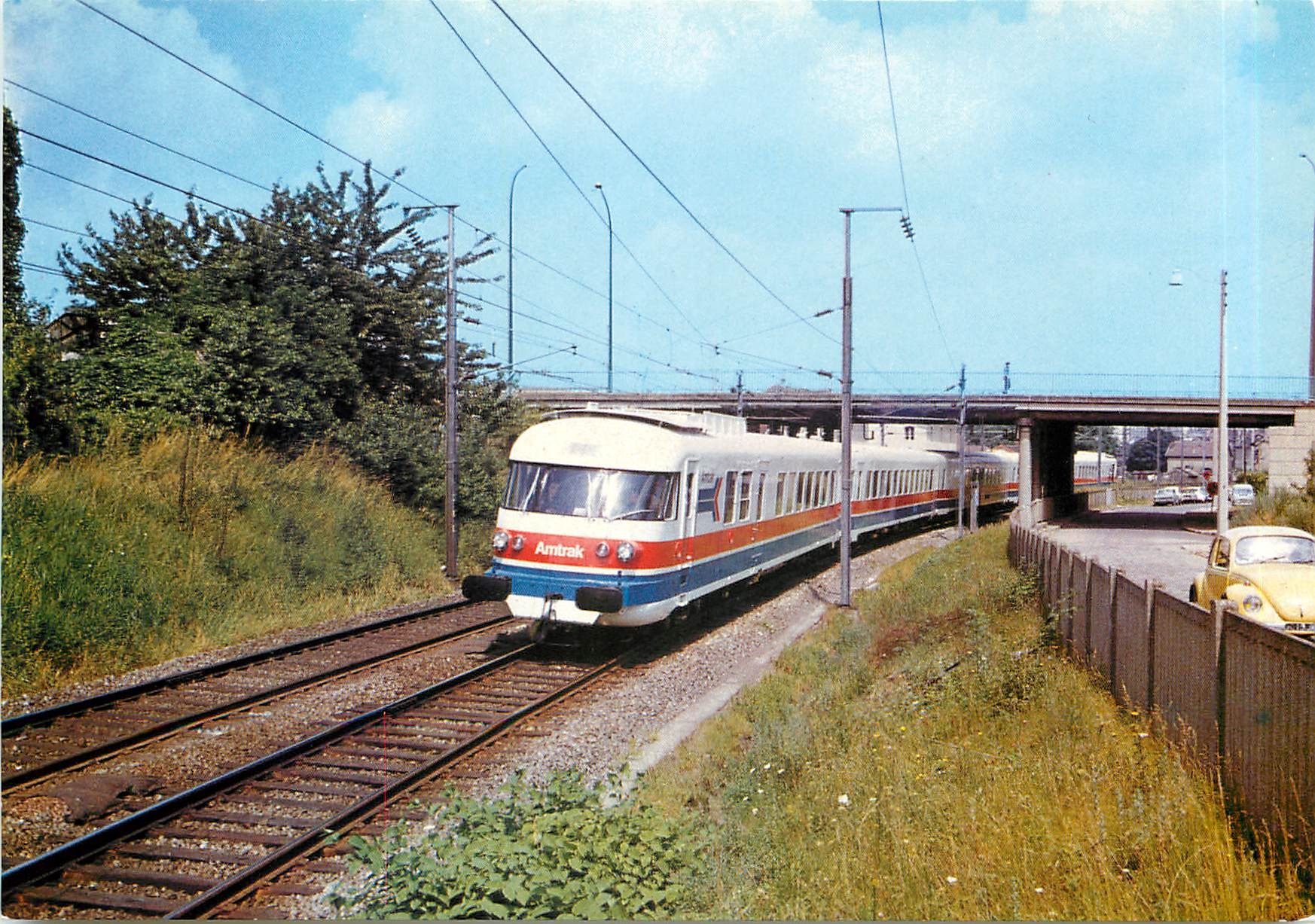 CPM Un turbotrain RTG destina a l'AMTRAK effectuant une marche d'essai sur la grande ceinture