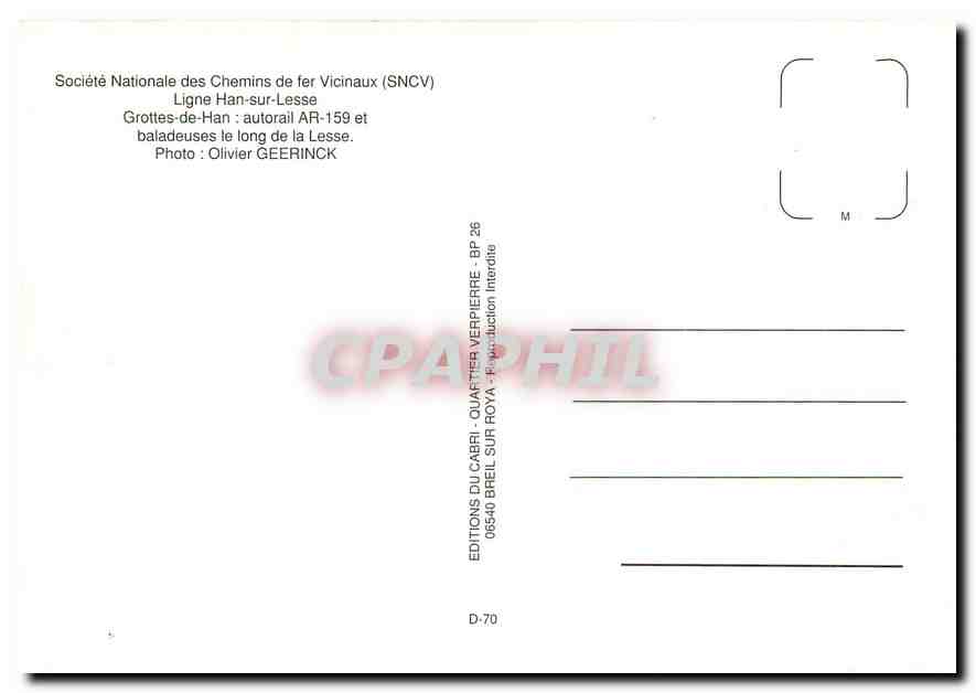 CPM Ligne Han sur Lesse Grottes de Han baladeuses le long de la Lesse — Rückseite