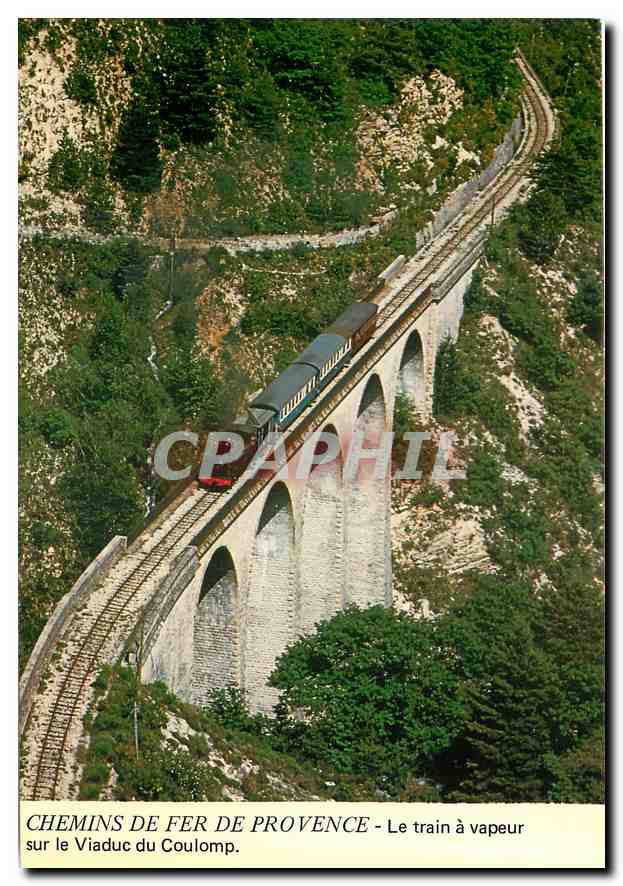 CPM Chemins de fer de Provence Le train a vapeur sur le Viaduc du Coulomp 