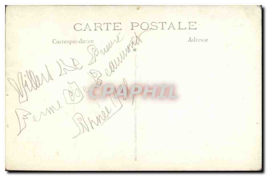 CPA Carte photo Enfants Femmes Plage Villiers le Prieure Ferme de Beaumont Annee 1929 — Rückseite