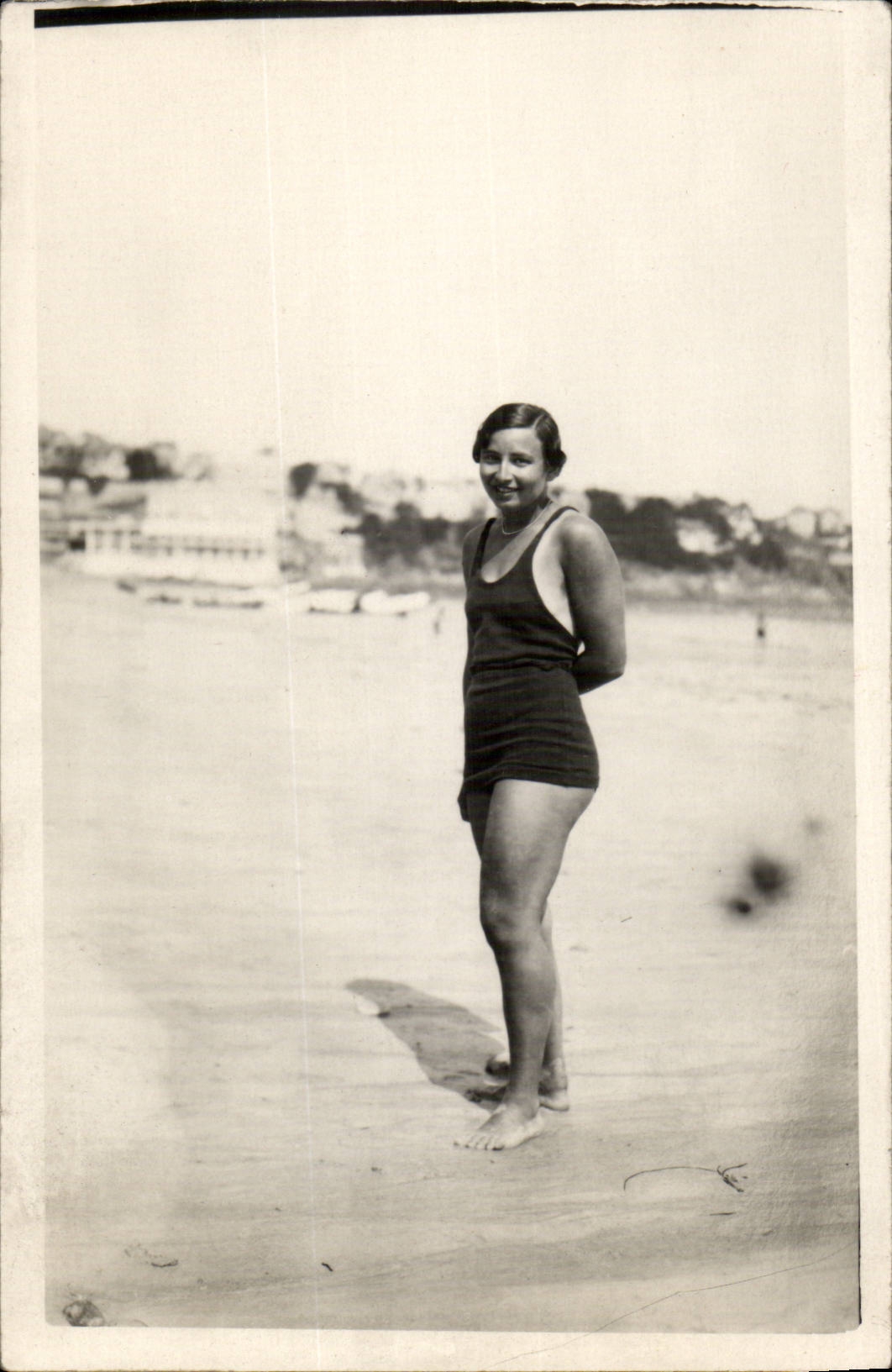 CPA Carte photo Femme Plage