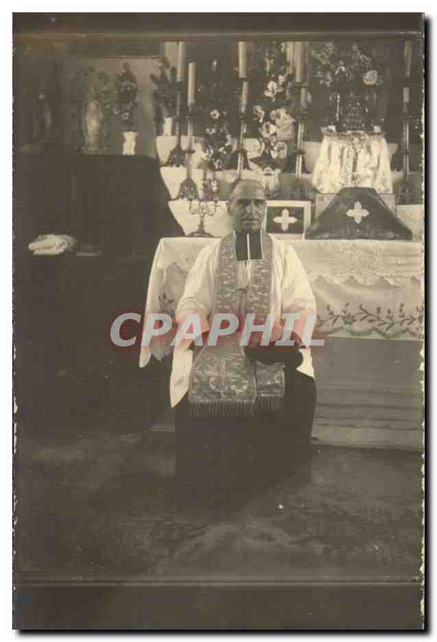 CPA Carte photo pretre Religion