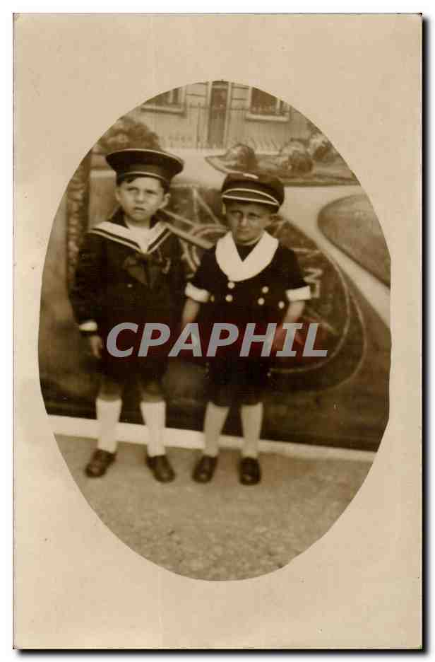 CPA Carte photo enfants Marins