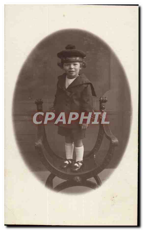 CPA Carte photo enfant bebe marin