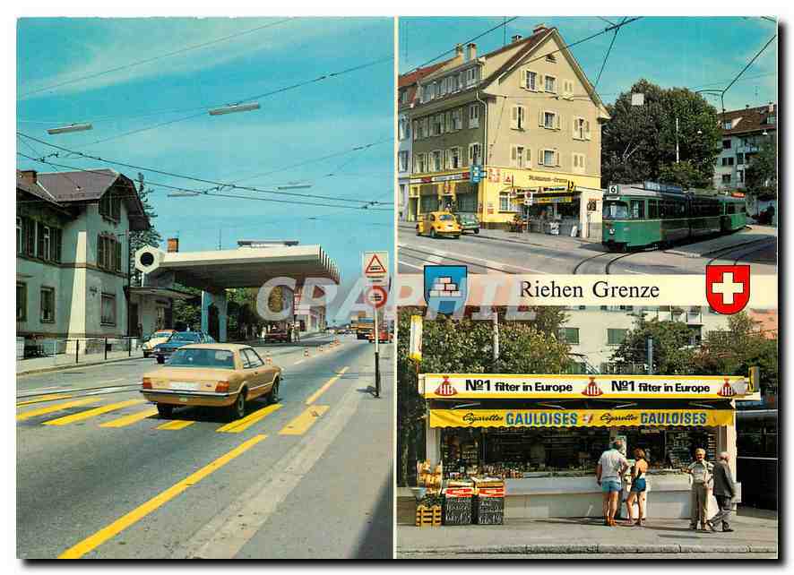 CPM Riehen Grenze Grenzkiosk Einkaufskiosk nach der Grenze Cigarettes Gauloises