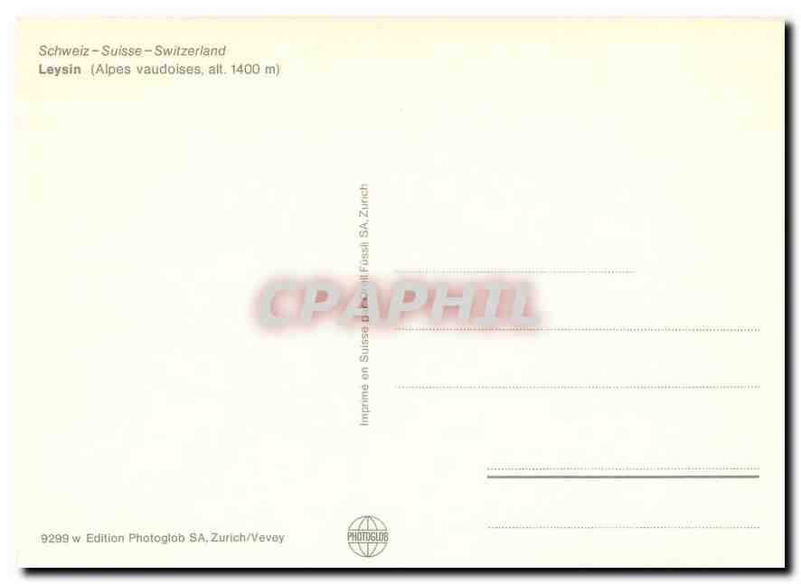 CPM Switzerland Leysin Alpes Vaudoises — Rückseite