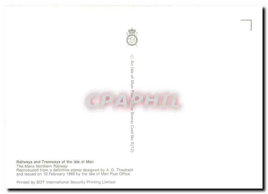 CPM The Manx Northern Railway Isle of Man — Rückseite