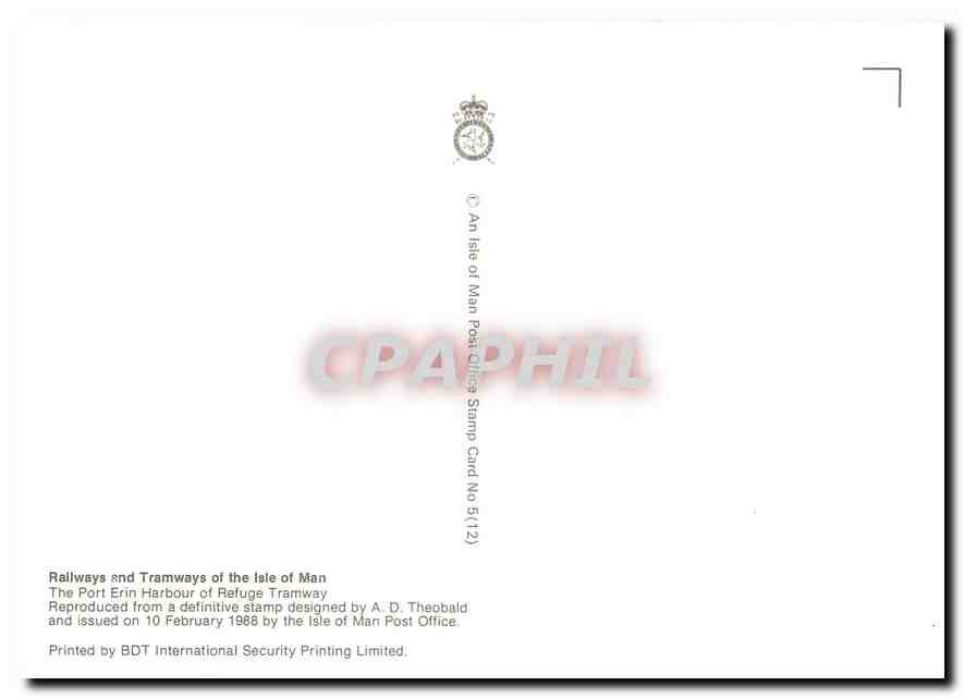 CPM The Port Erin Harbour of Refuge Tramway  Isle of Man — Verso