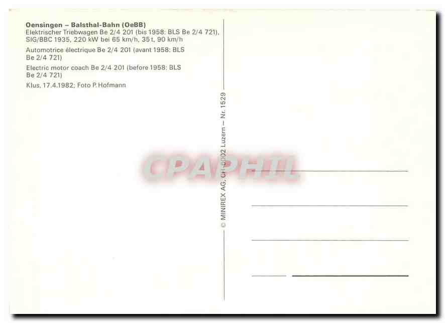 CPM Oensingen Balsthal Bahn  — Verso
