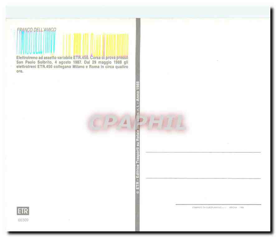 CPM Franco Dell Amico ETR 450 — Verso