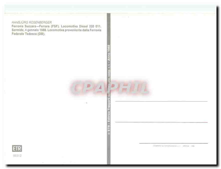 CPM Hansjburg Rosenberger Ferrovia Suzzara Ferrara Diesel 220 11 Sermide — Verso