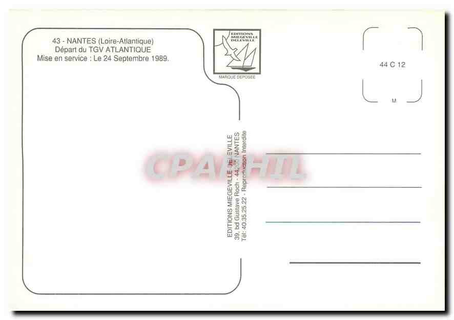 CPM Le TGV Atlantique  — Verso