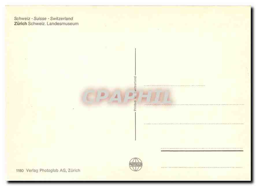 CPM Zurich Switzerland Landesmuseum — Verso